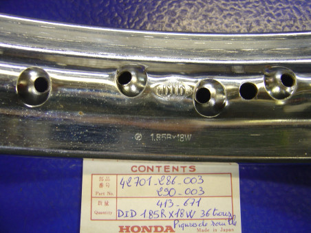 Jante AR DID 1.85Rx18W 36T Honda CB250 350 - Réf. 42701286003