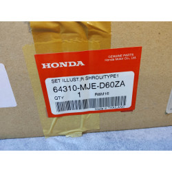 Flanc de carénage avant droit CB650F HONDA 64310-MJE-D60ZA