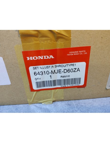 Flanc de carénage avant droit CB650F HONDA 64310-MJE-D60ZA