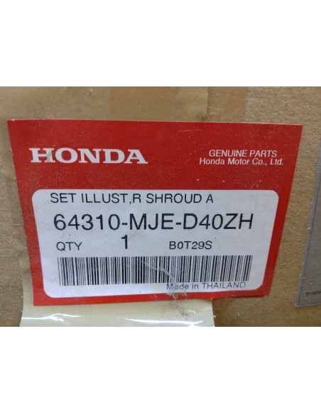 Flanc de carénage coté droit CB650F 14-17 HONDA 64310-MJE-D40ZH