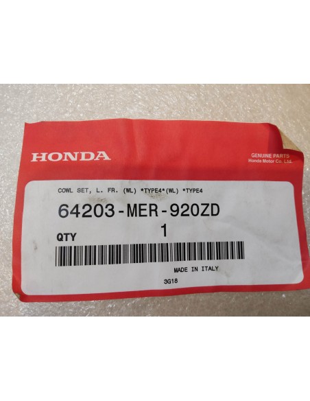 Flanc de carénage avant gauche noir CB600 SA/S 2008/09 HONDA 64203-MER-920ZD