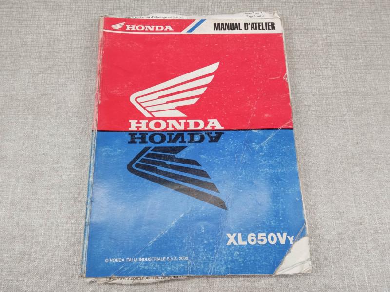 MANUEL d'atelier TRANSALP XL650V Y année 2000 ORIGINE HONDA 63-MCB-A60 63MCBA60