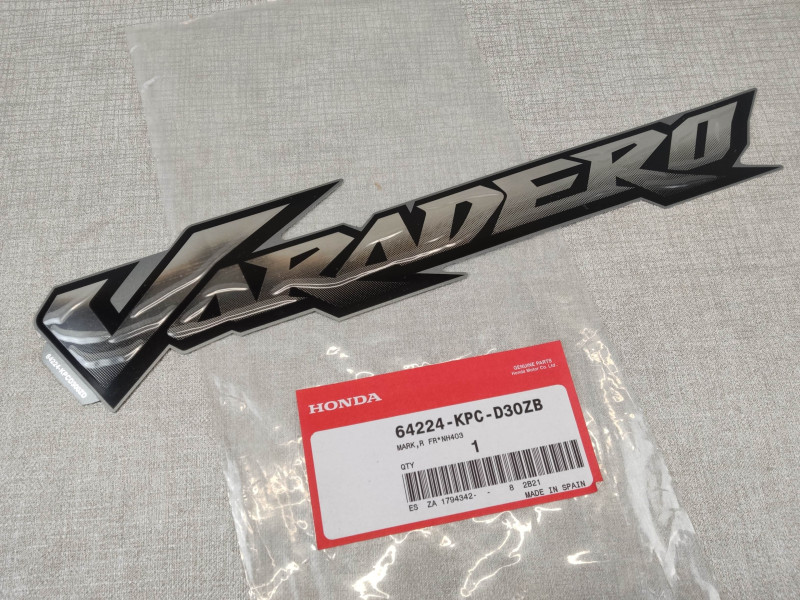 Décor autocollant avant latéral droit XL125V VARADERO HONDA 64224-KPC-D30Z