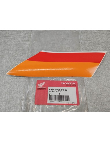 Sticker cache latéral droit rayures orange et jaune MBX80 HONDA 83641-GE3-860