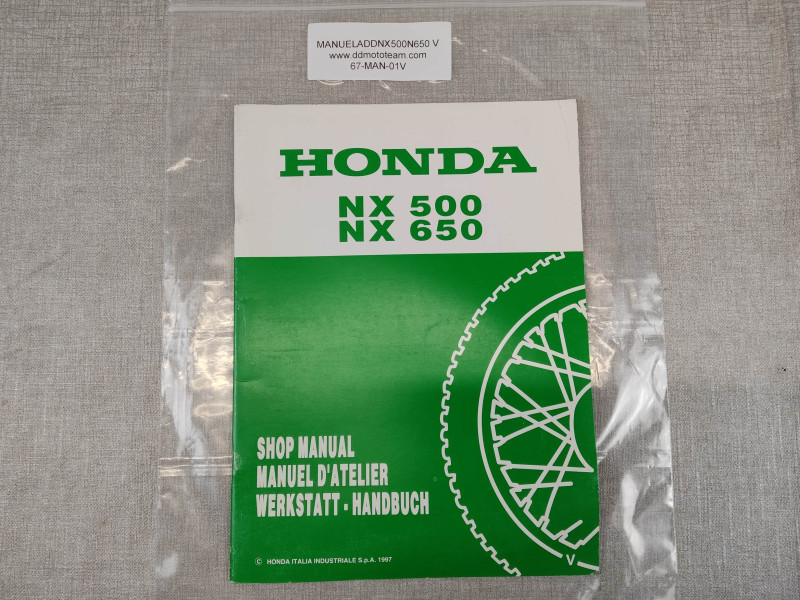 Additif Manuel Atelier Honda NX500 NX650 Dominator 1997