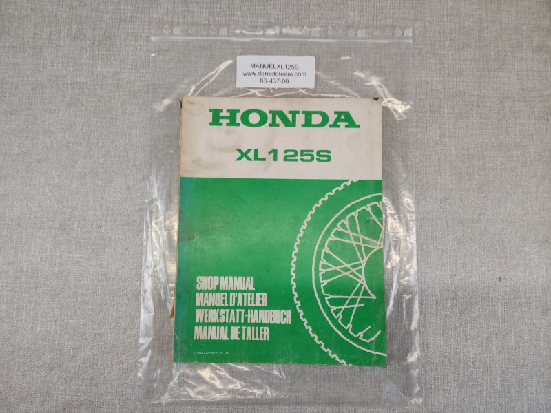 Manuel Atelier Honda XL 125S 1978 - Référence 66-437-00