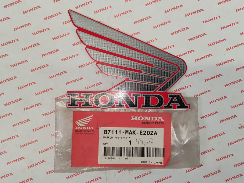 Sticker de reservoir coté droit type 1 FX650 VIGOR 1999 HONDA 87111-MAK-E20ZA