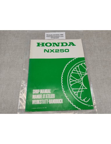 Manuel d'atelier NX250 2L Edition 1990 HONDA 67KW300X