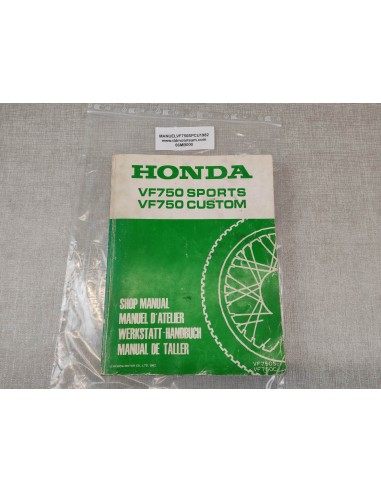 Manuel d'atelier VF750 SPORTS / CUSTOM Edition 1982 OCCASION HONDA 66MB000