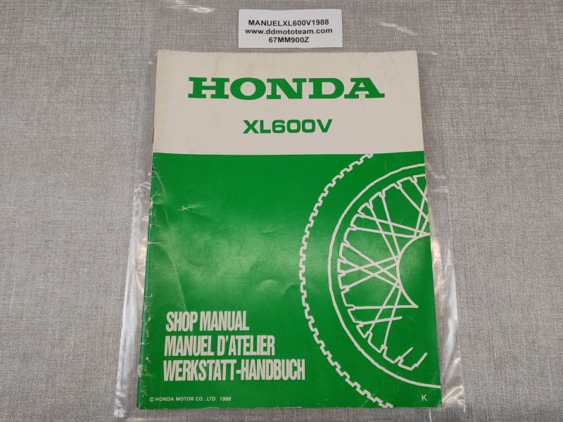 Manuel additionnel d'atelier XL600 V Edition 1988 HONDA 67MM900Z