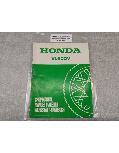 Manuel additionnel d'atelier XL600 V Edition 1988 HONDA 67MM900Z