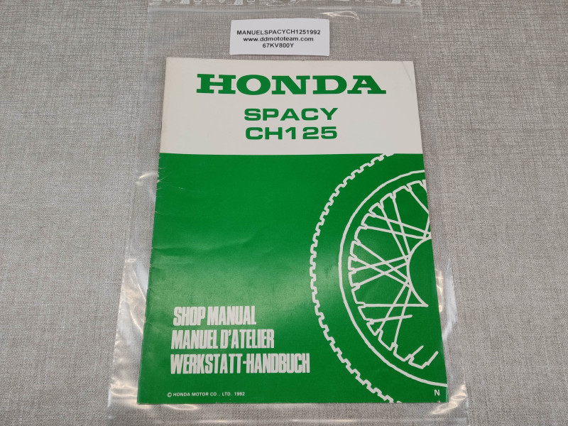 Manuel additionnel d'atelier SPACY / CH125 Edition 1992 HONDA 67KV800Y