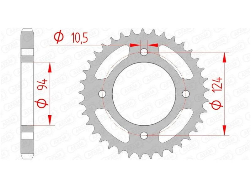 Couronne AFAM 37 dents 530 Honda CB 500 550 Four