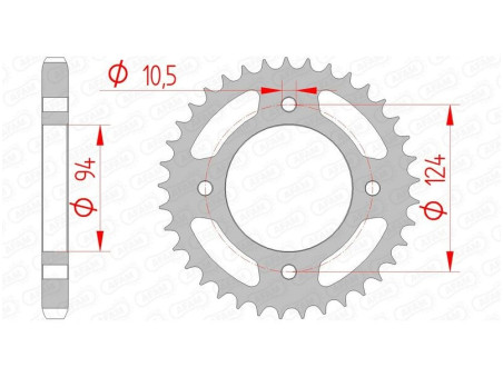 Couronne AFAM 37 dents 530 Honda CB 500 550 Four