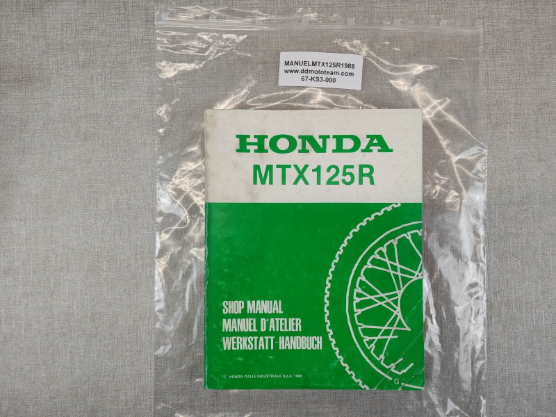Manuel Atelier Honda MTX125 R 1988 – Réf. 67KS3000