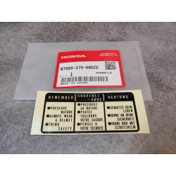 Sticker sécurité Souvenez-vous HONDA 87560-375-680ZE
