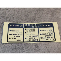 Sticker sécurité Souvenez-vous HONDA 87560-375-680ZE