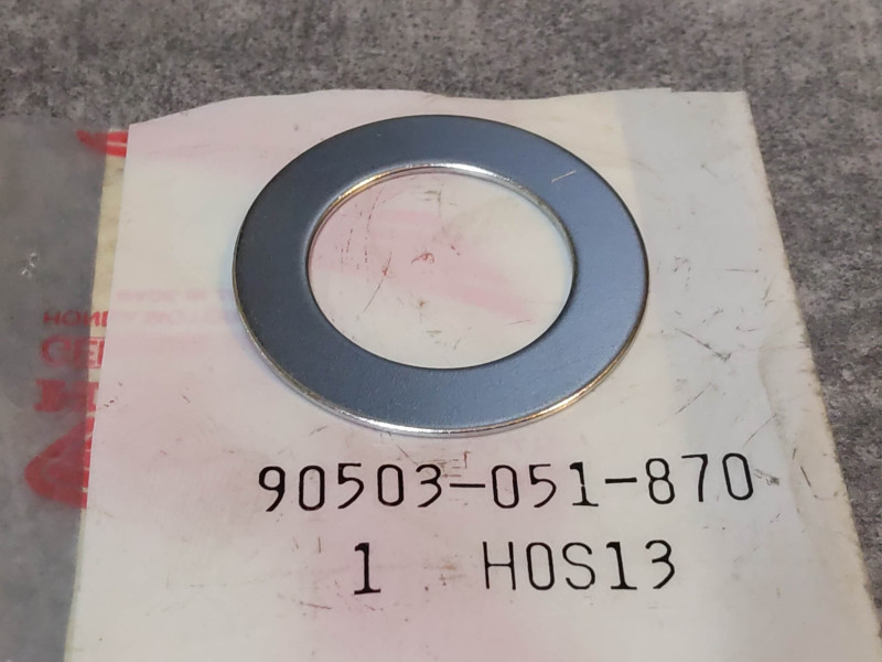 Rondelle sous écrou chromé du té supérieur de fourche Z50J HONDA 90503-051-870