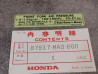 Autocollant sécurité pression fourche CB1100 RBI RBII RCII HONDA 87517-MA3-600