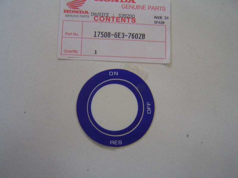 Autocollant robinet d'essence Honda NSR50 89 - Réf. 17508GE3760ZB