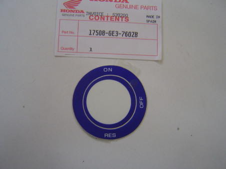 Autocollant robinet d'essence Honda NSR50 89 - Réf. 17508GE3760ZB