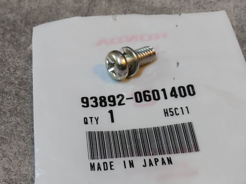 Vis cruciforme 6x14 mm et rondelle Z HONDA 93892-0601400