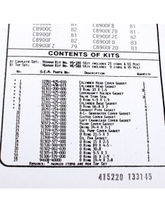 Pochette joints moteur complète ADAPTABLE CB 900 F HONDA 88190124
