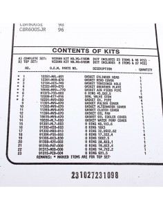 Pochette joints moteur complète ADAPTABLE CBR 600 F 1995-1998 HONDA 88181180