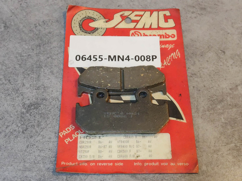 Jeu de plaquettes frein AV ADAPTABLE CBR600F VFR400 CBR500 HONDA 06455-MN4-008P