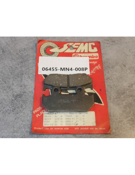 Jeu de plaquettes frein AV ADAPTABLE CBR600F VFR400 CBR500 HONDA 06455-MN4-008P