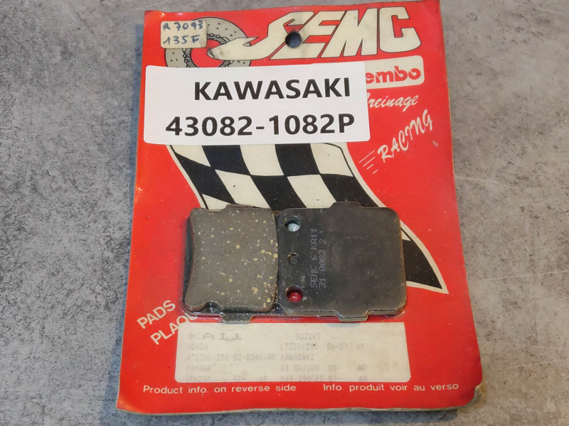 Jeu de plaquettes de frein ADAPTABLE KX80 KX100 KAWASAKI 43082-1082P