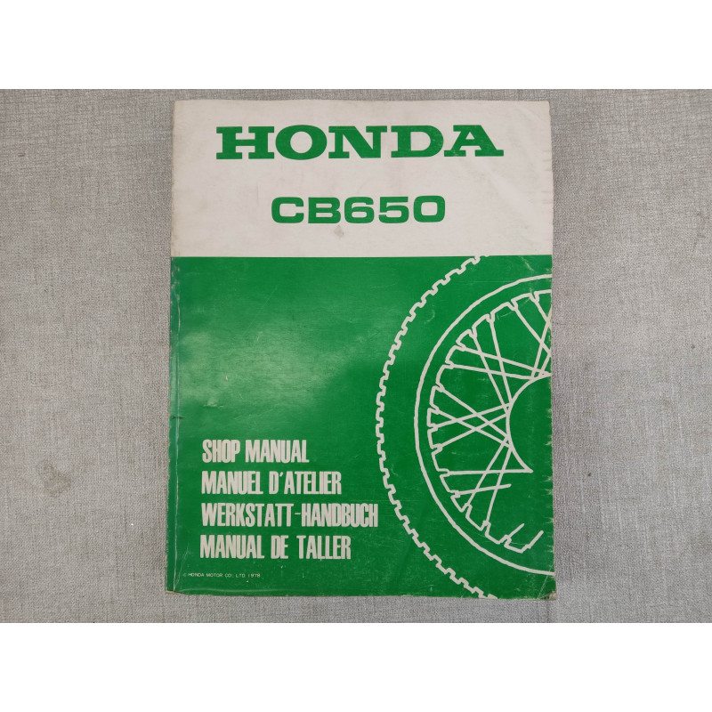 Manuel d'atelier CB650 1978 origine HONDA 6642600