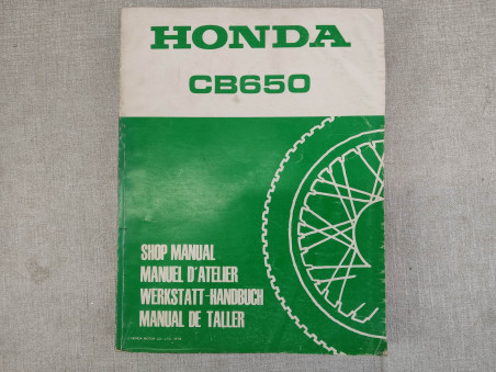 Manuel d'atelier CB650 1978 origine HONDA 6642600