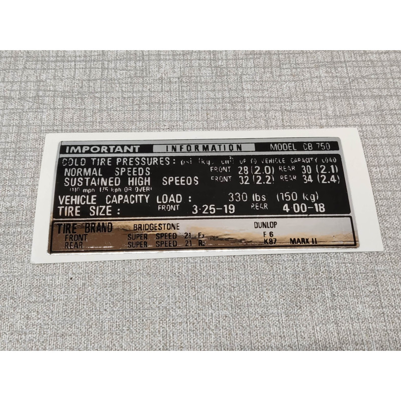 Autocollant Garde-Boue AR Honda CB750K2 – Réf. 87505341670A
