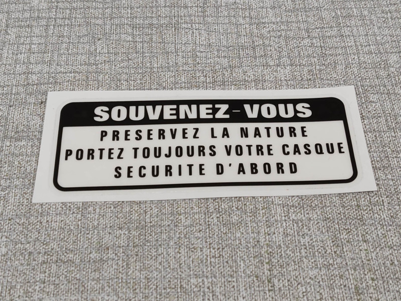 Autocollant sécurité Honda noir 87560-375-680ZE