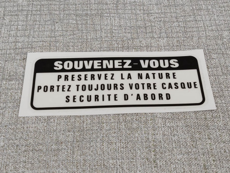 Autocollant sécurité Honda noir 87560-375-680ZE