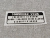 Autocollant sécurité Honda noir 87560-375-680ZE