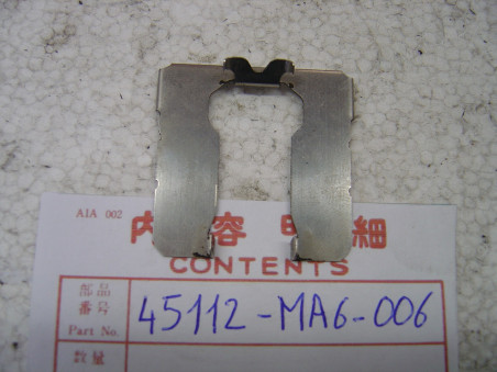 Tôle Ressort Plaquettes Frein Honda CBX400 VTR250R | 45112MA6006