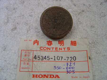Plaquette de frein B Honda CB125 S3 - Réf. 45345107720