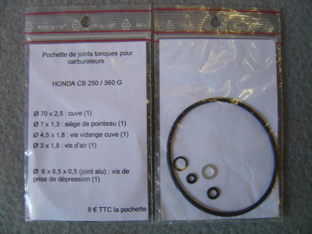 Pochette Joints Toriques Carburateur Honda 250-360G | Réf. 16010369004A