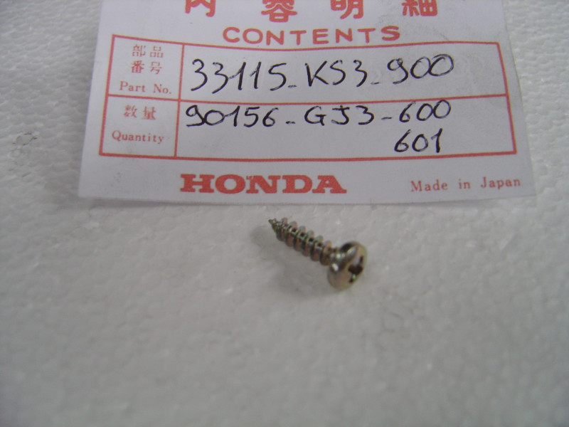 Vis montage phare clignotant Honda – Réf. 33115KS3900