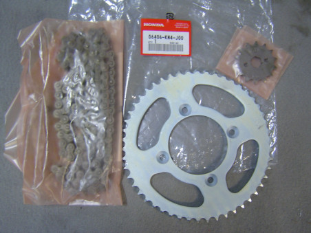 Kit chaîne Honda XR100 428/118 pignons 14/50 - 06406KN4J00